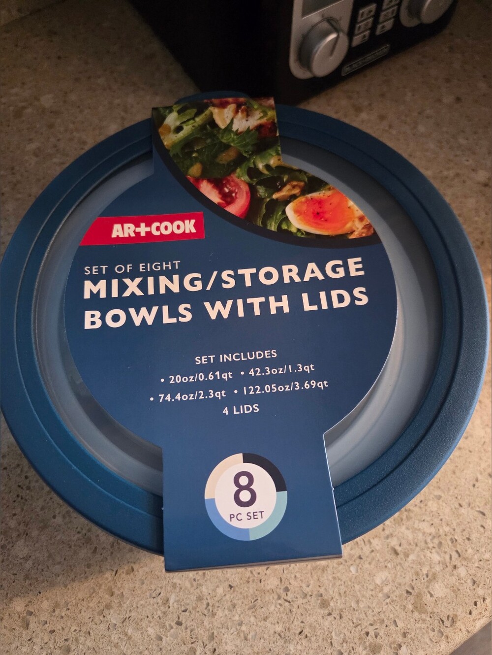 8-Piece Round Nesting Bowl Set with Lids